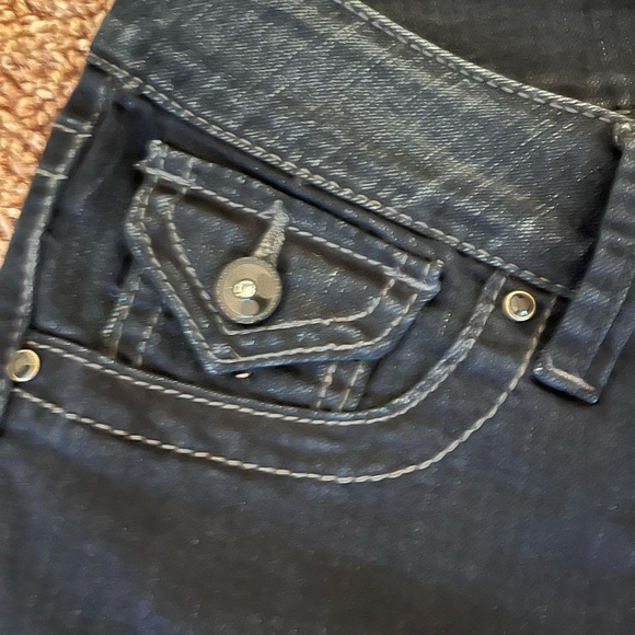 Maurices Dark Wash Sequin Embellished Jeggings Size Large - Picture 6 of 7